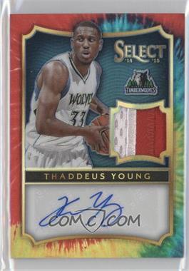 2014-15 Panini Select - Autograph Materials - Tie-Dye Prizm #44 - Thaddeus Young /25