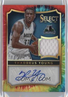 2014-15 Panini Select - Autograph Materials - Tie-Dye Prizm #44 - Thaddeus Young /25