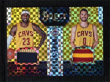 2014-15 Panini Select - Double Team Jerseys - Gold Prizm #3 - LeBron James, Kevin Love /10 [Noted]