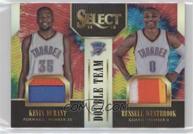 2014-15 Panini Select - Double Team Jerseys - Tie-Dye Prizm #1 - Kevin Durant, Russell Westbrook /25