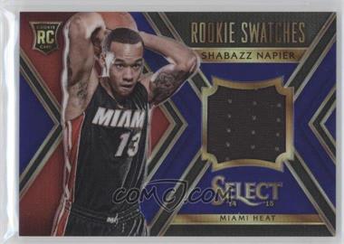 2014-15 Panini Select - Rookie Swatches - Purple Prizm #16 - Shabazz Napier /99