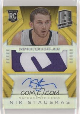 2014-15 Panini Spectra - Spectacular Swatch Signatures - Gold Prizm #SS-NS - Nik Stauskas /10