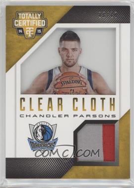 2014-15 Panini Totally Certified - Clear Cloth Jersey - Gold #57 - Chandler Parsons /10