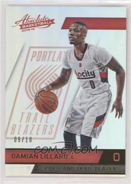 2015-16 Panini Absolute - [Base] - Spectrum Gold #87 - Damian Lillard /10