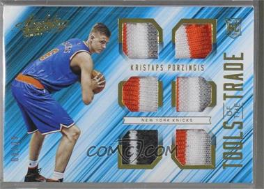 2015-16 Panini Absolute - Tools of the Trade Rookie Materials Six - Prime #4 - Kristaps Porzingis /49 [Noted]