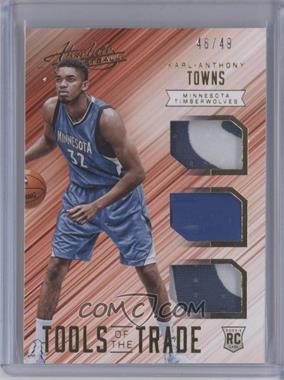 2015-16 Panini Absolute - Tools of the Trade Rookie Materials Trio - Prime #1 - Karl-Anthony Towns /49