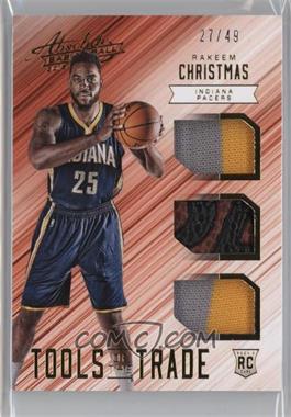 2015-16 Panini Absolute - Tools of the Trade Rookie Materials Trio - Prime #32 - Rakeem Christmas /49