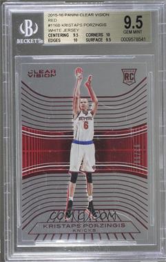 2015-16 Panini Clear Vision - [Base] - Red #116.2 - Rookies - Kristaps Porzingis (White Jersey Variation) /99 [BGS 9.5 GEM MINT]
