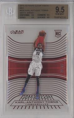 2015-16 Panini Clear Vision - [Base] - Red #82.2 - Rookies - Karl-Anthony Towns (White Jersey Variation) /99 [BGS 9.5 GEM MINT]