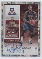 College Ticket - Rondae Hollis-Jefferson (Blue Jersey) #/23