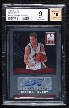 2015-16 Panini Donruss - Elite Signatures - Black #ES-SC - Stephen Curry /1 [BGS 9 MINT]