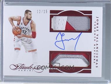 2015-16 Panini Flawless - Dual Patch Autographs - Ruby #DPA-JV - Jonas Valanciunas /15