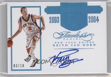 2015-16 Panini Flawless - Transitions Autographs - Sapphire #TR-KH3 - Keith Van Horn /10