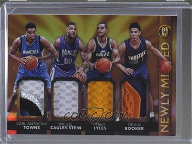2015-16 Panini Gold Standard - Newly Minted Memorabilia Quads #23 - Devin Booker, Karl-Anthony Towns, Trey Lyles, Willie Cauley-Stein /25