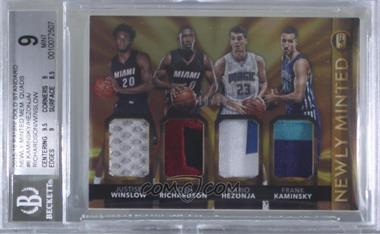 2015-16 Panini Gold Standard - Newly Minted Memorabilia Quads #6 - Justise Winslow, Josh Richardson, Mario Hezonja, Frank Kaminsky /25 [BGS 9 MINT]