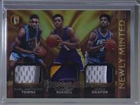 Karl-Anthony Towns, D'Angelo Russell, Jahlil Okafor #/25