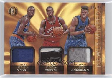 2015-16 Panini Gold Standard - Newly Minted Memorabilia Triples #6 - Delon Wright, Jerian Grant, Justin Anderson /25