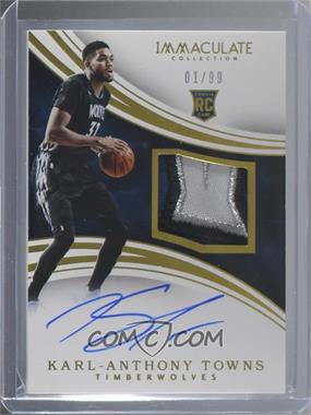 2015-16 Panini Immaculate Collection - [Base] #101 - Rookie Patch Autographs - Karl-Anthony Towns /99