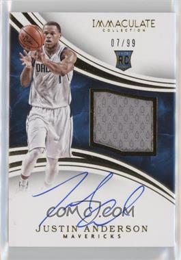 2015-16 Panini Immaculate Collection - [Base] #114 - Rookie Patch Autographs - Justin Anderson /99