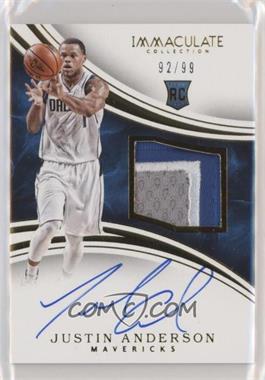 2015-16 Panini Immaculate Collection - [Base] #114 - Rookie Patch Autographs - Justin Anderson /99