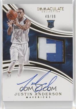 2015-16 Panini Immaculate Collection - [Base] #114 - Rookie Patch Autographs - Justin Anderson /99