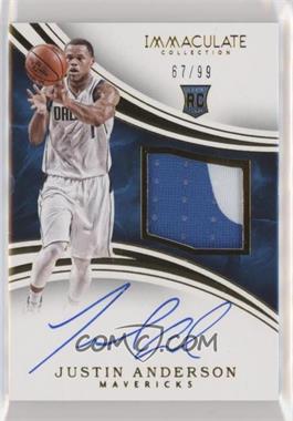 2015-16 Panini Immaculate Collection - [Base] #114 - Rookie Patch Autographs - Justin Anderson /99