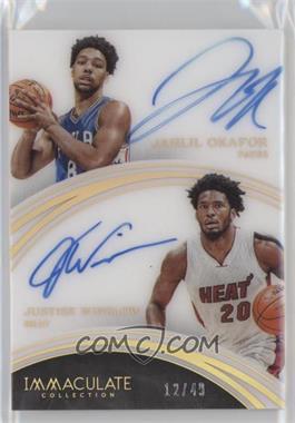 2015-16 Panini Immaculate Collection - Dual Autographs #37 - Justise Winslow, Jahlil Okafor /49