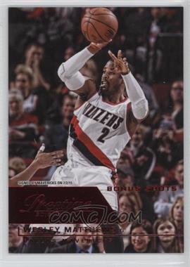 2015-16 Panini Prestige - [Base] - Bonus Shots Red #39 - Wesley Matthews /199