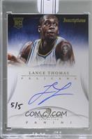 Lance Thomas (2012-13 Panini Immaculate Colllection Inscriptions) [Buyback] #/5