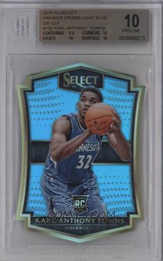 2015-16 Panini Select - [Base] - Blue Prizm #136 - Premier Level Die-Cut - Karl-Anthony Towns /199 [BGS 10 PRISTINE]