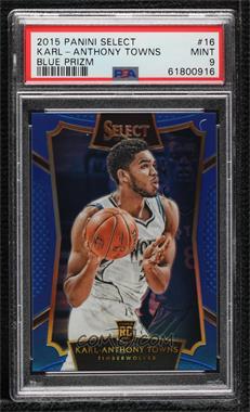 2015-16 Panini Select - [Base] - Blue Prizm #16 - Concourse - Karl-Anthony Towns /249 [PSA 9 MINT]