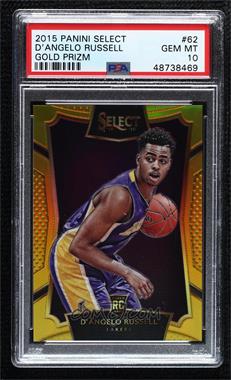 2015-16 Panini Select - [Base] - Gold Prizm #62 - Concourse - D'Angelo Russell /10 [PSA 10 GEM MT]