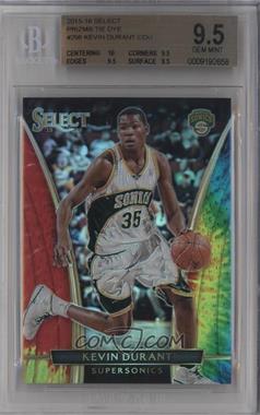 2015-16 Panini Select - [Base] - Tie-Dye Prizm #298 - Courtside - Kevin Durant /25 [BGS 9.5 GEM MINT]