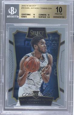 2015-16 Panini Select - [Base] #16 - Concourse - Karl-Anthony Towns [BGS 10 PRISTINE]