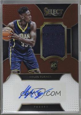 2015-16 Panini Select - Rookie Autograph Materials - Copper Prizm #RA-MTR - Myles Turner /49 [Noted]