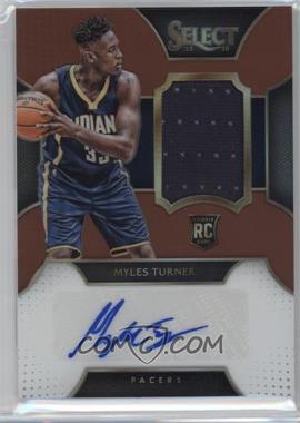 2015-16 Panini Select - Rookie Autograph Materials - Copper Prizm #RA-MTR - Myles Turner /49
