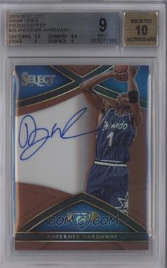 2015-16 Panini Select - Signatures - Copper Prizm #S-AHW - Anfernee Hardaway /49 [BGS 9 MINT]