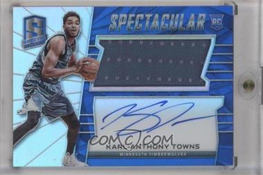 2015-16 Panini Spectra - Spectacular Swatch Signatures - Silver Prizm #SS-KAT - Karl-Anthony Towns /35