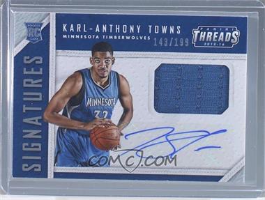 2015-16 Panini Threads - Rookie Threads Signatures #RTS-KT - Karl-Anthony Towns /199