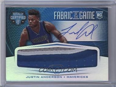 2015-16 Panini Totally Certified - Rookie Fabric of the Game Signatures - Mirror Prime #RFG-JA - Justin Anderson /25