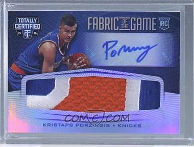 2015-16 Panini Totally Certified - Rookie Fabric of the Game Signatures - Mirror Prime #RFG-KP - Kristaps Porzingis /25 [Noted]