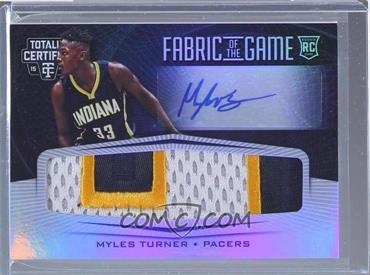 2015-16 Panini Totally Certified - Rookie Fabric of the Game Signatures - Mirror Prime #RFG-MT - Myles Turner /25