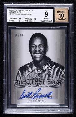 2015 Leaf Greatest Hits - Autographs - Silver #GH-BR1 - Bill Russell /30 [BGS 9 MINT]