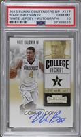 College Ticket - Wade Baldwin IV (White Jersey) [PSA 10 GEM MT]