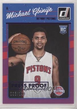 2016-17 Panini Donruss - [Base] - Press Proof Purple #188 - Rookies - Michael Gbinije /199