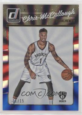 2016-17 Panini Donruss - [Base] - Red and Blue Holo Laser #84 - Chris McCullough /15