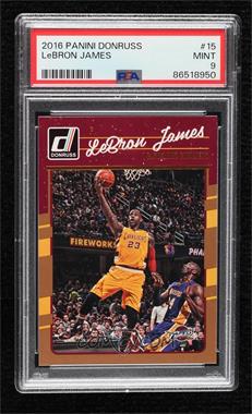 2016-17 Panini Donruss - [Base] #15 - LeBron James (Kobe Bryant in Background) [PSA 9 MINT]