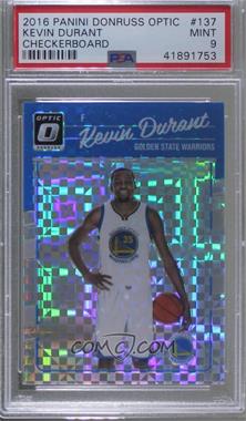 2016-17 Panini Donruss Optic - [Base] - Checkerboard Prizm #137 - Kevin Durant [PSA 9 MINT]