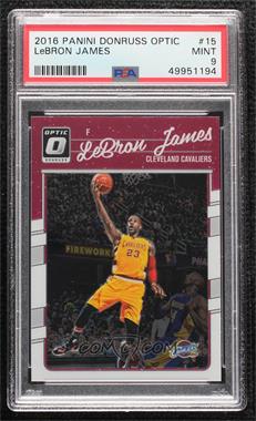 2016-17 Panini Donruss Optic - [Base] #15 - LeBron James (Kobe Bryant in Background) [PSA 9 MINT]