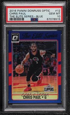 2016-17 Panini Donruss Optic - The Elite Series - Blue Prizm #12 - Chris Paul /49 [PSA 10 GEM MT]